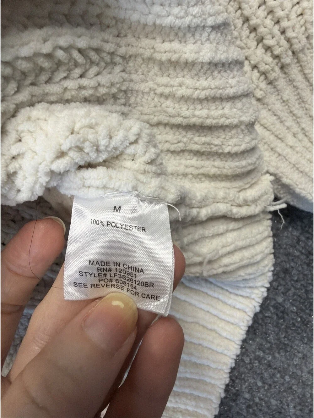 Olive And Oak Cream Knit Cropped Women's Sweater Sz M